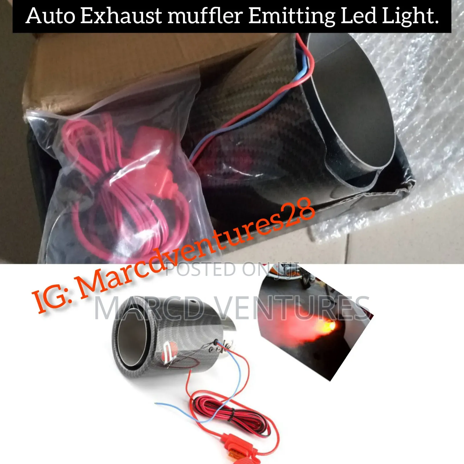 Auto Exhaust Muffler Emitting Led Lighting.