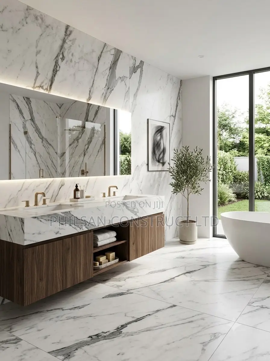 High-Quality 60x120cm Porcelain Floor Wall Tiles (White/Grey Veins)