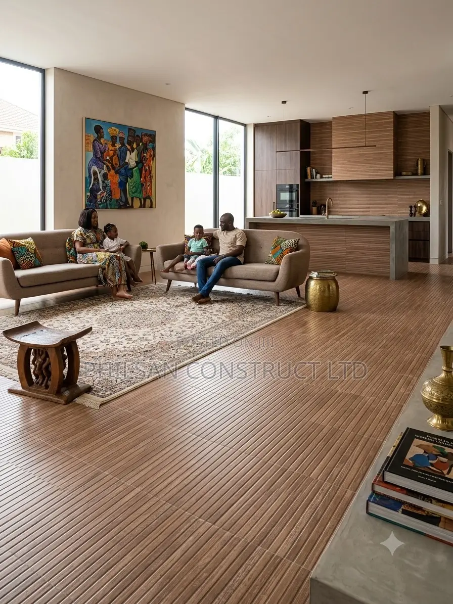 Premium 60x120cm Ribbon Nut Fluted Wood-Look Wall Floor Tiles