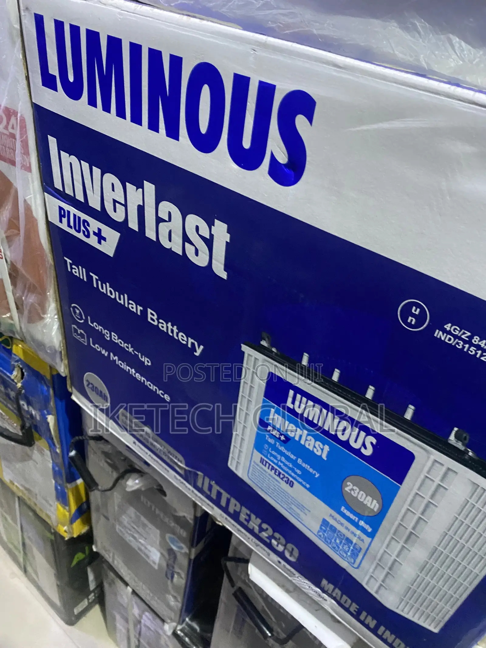 230ah/12v Luminous Inverlast Tubular Battery