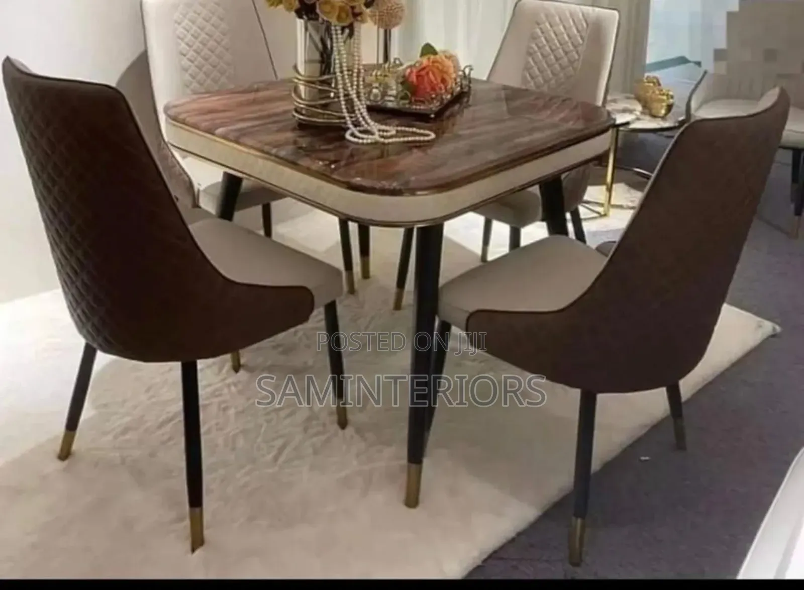 Elegant and Durable, Quality Marble Top Dining by 4