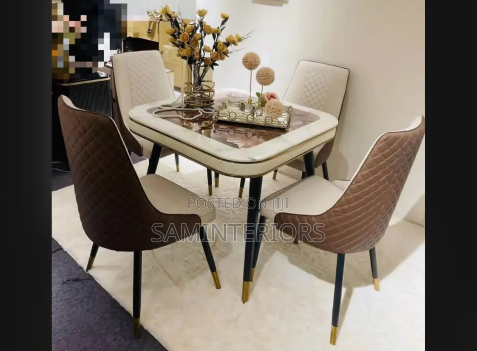 Elegant and Durable, Quality Marble Top Dining by 4