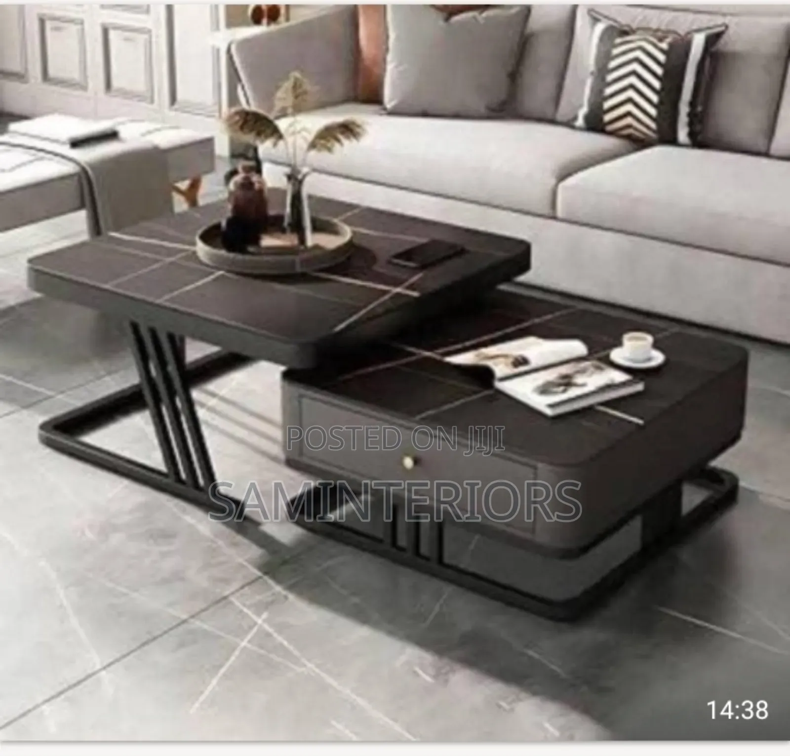 Elegant and Quality 2in1 Center Table With Marble Top