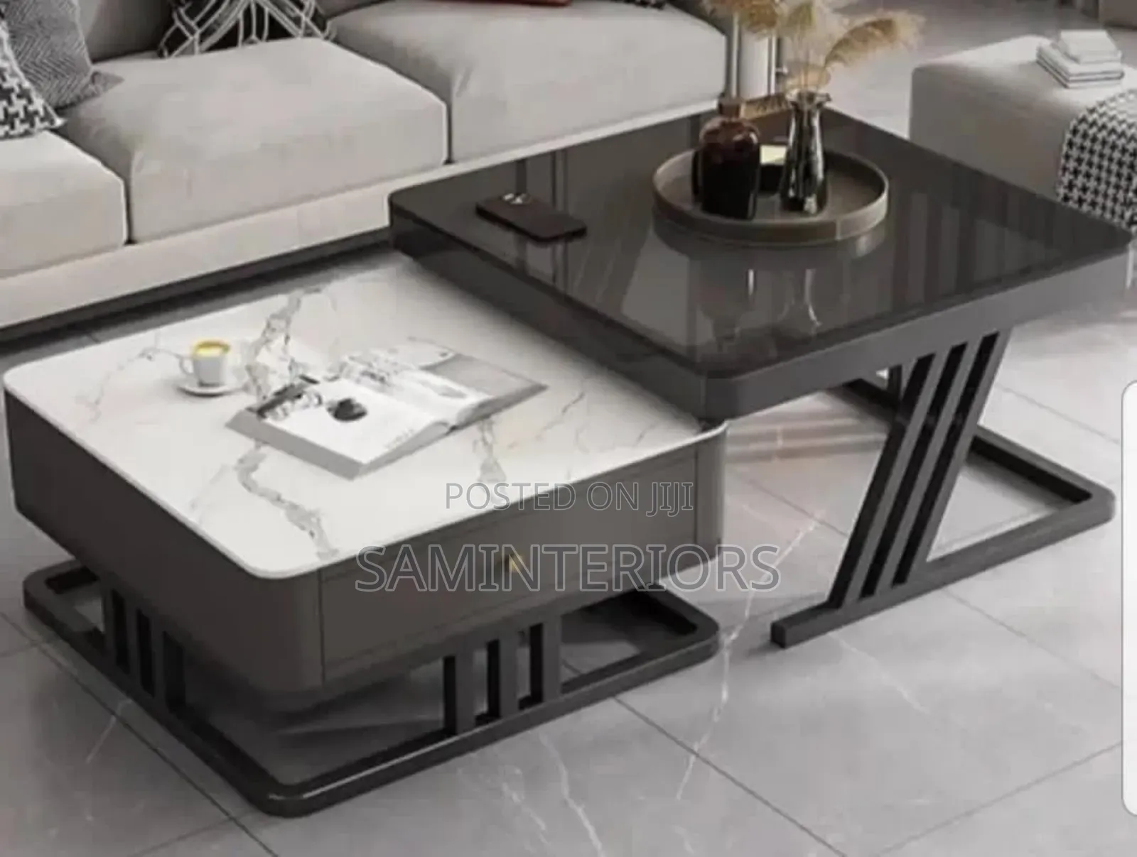 Elegant and Quality 2in1 Center Table With Marble Top
