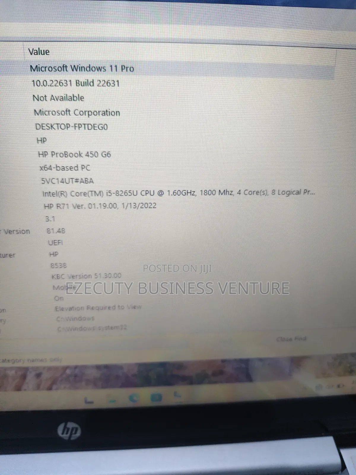 Laptop HP ProBook 450 G6 8GB Intel Core i5 SSD 256GB