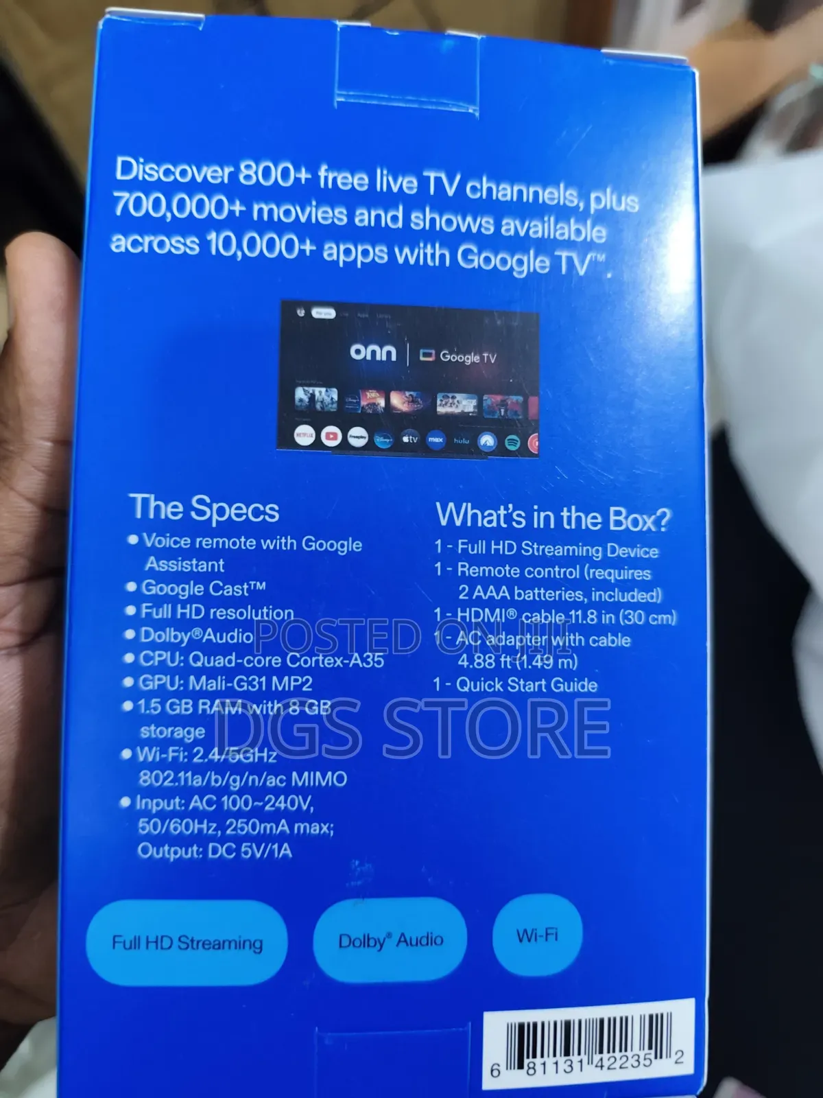 Onn Full Hd Streaming Device Google Tv
