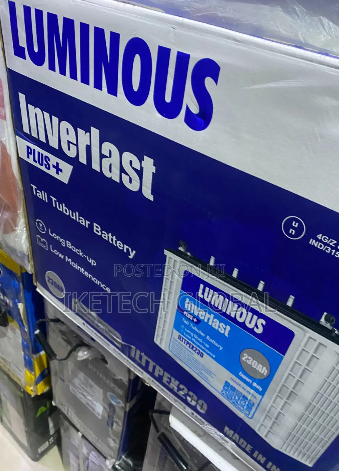 230ah/12v Luminous Inverlast Tubular Battery