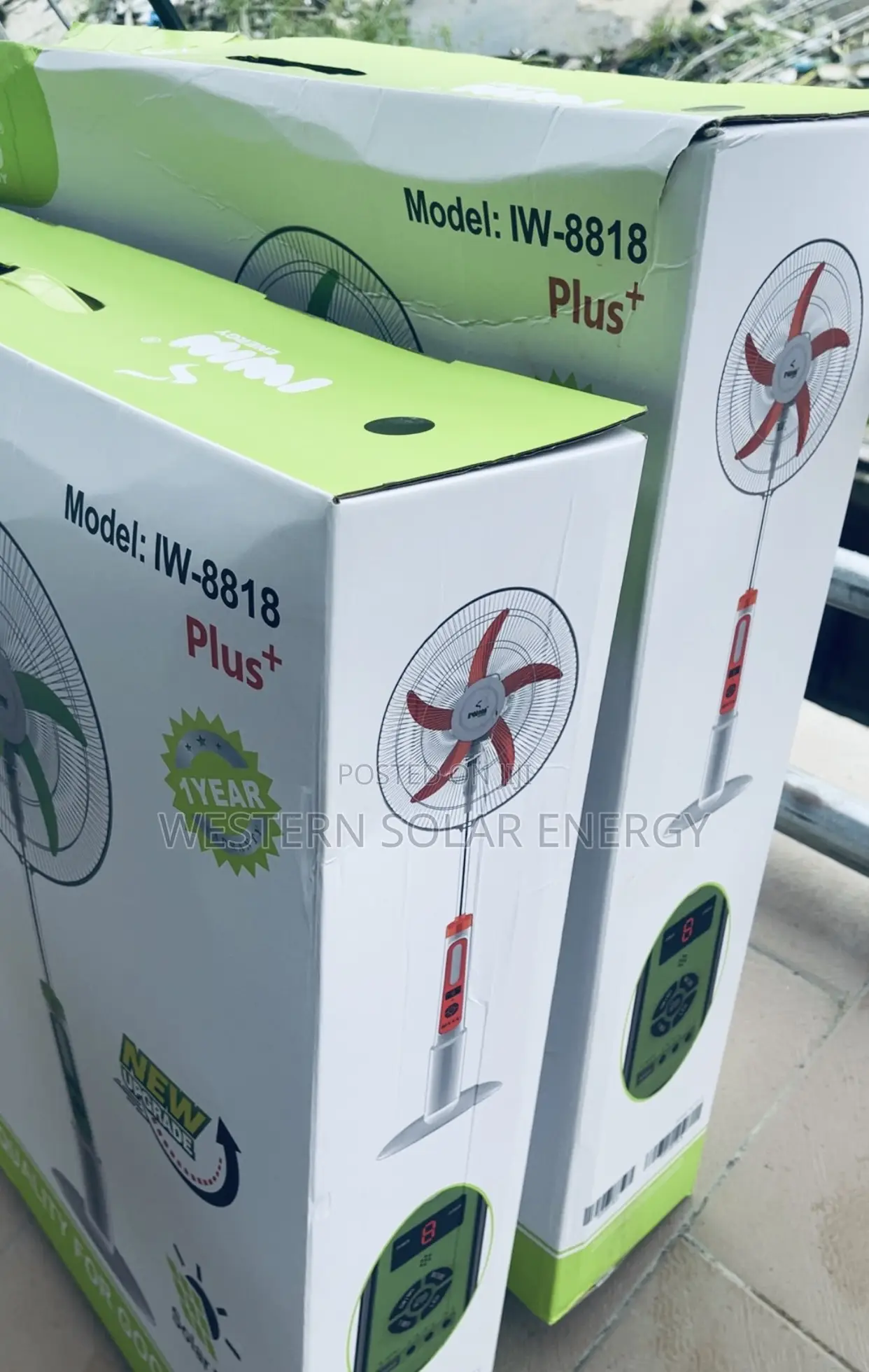 18inches Solar Rechargeable Ac and Dc Standing Fan