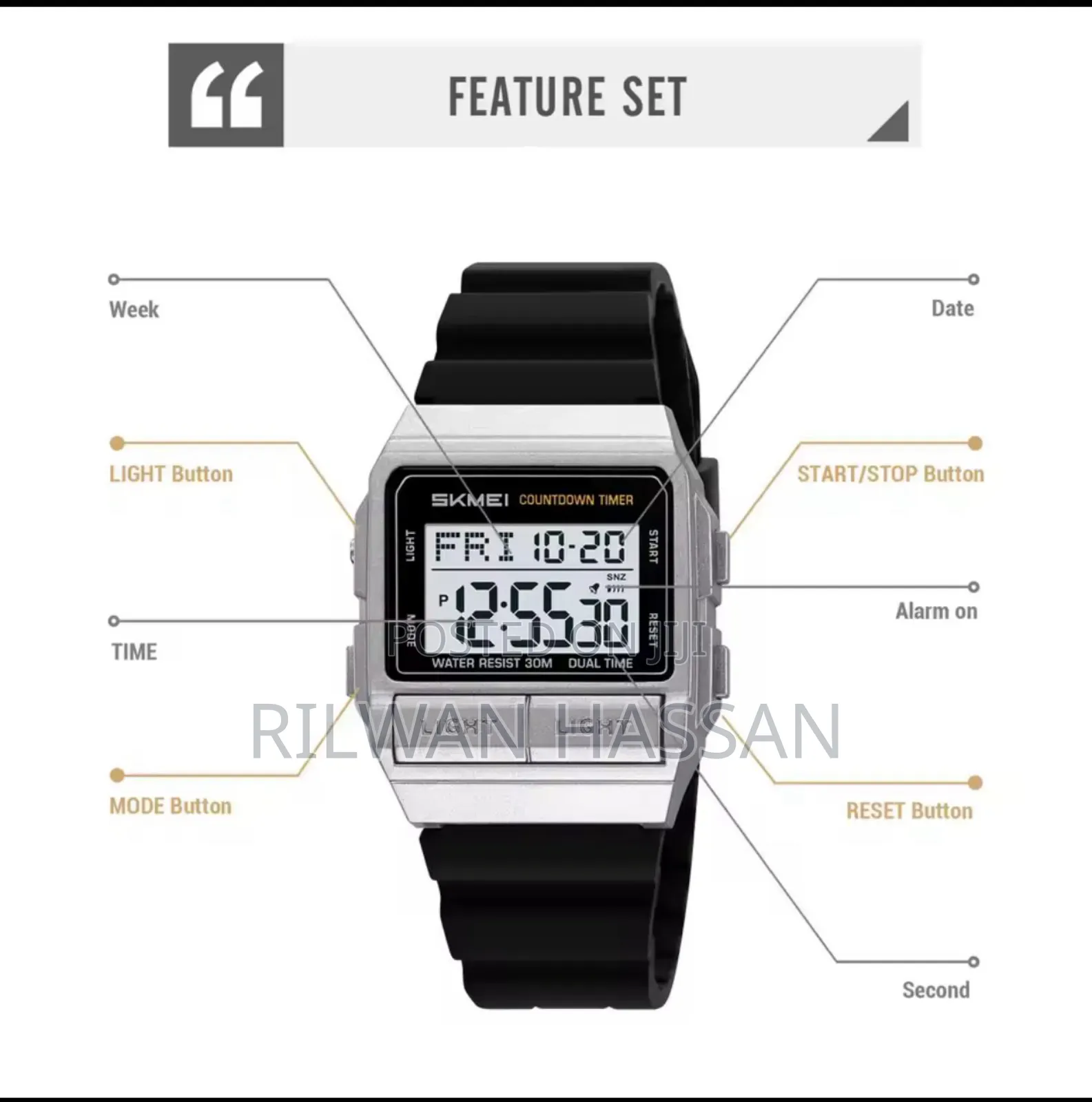 Skmei Feature Set Count Down Timer