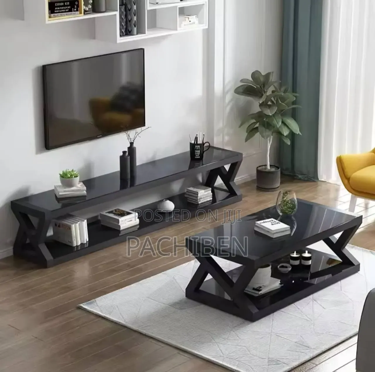 A Set of Tv Console and Centre Table