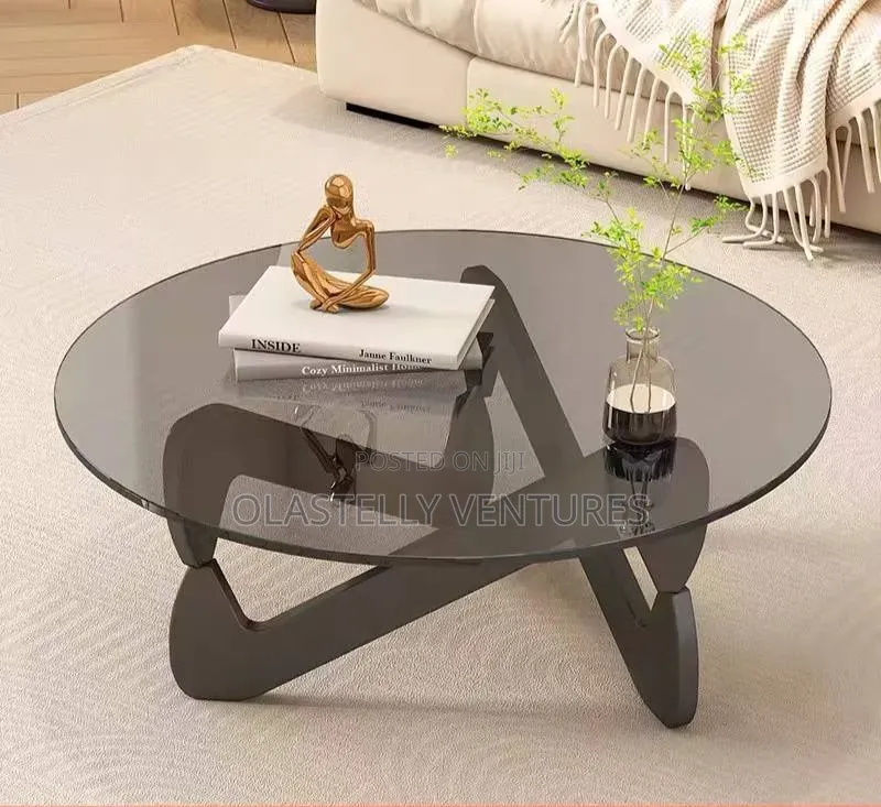 Solid Wood Special-Shaped Size Round Coffee Table Rock Slab T