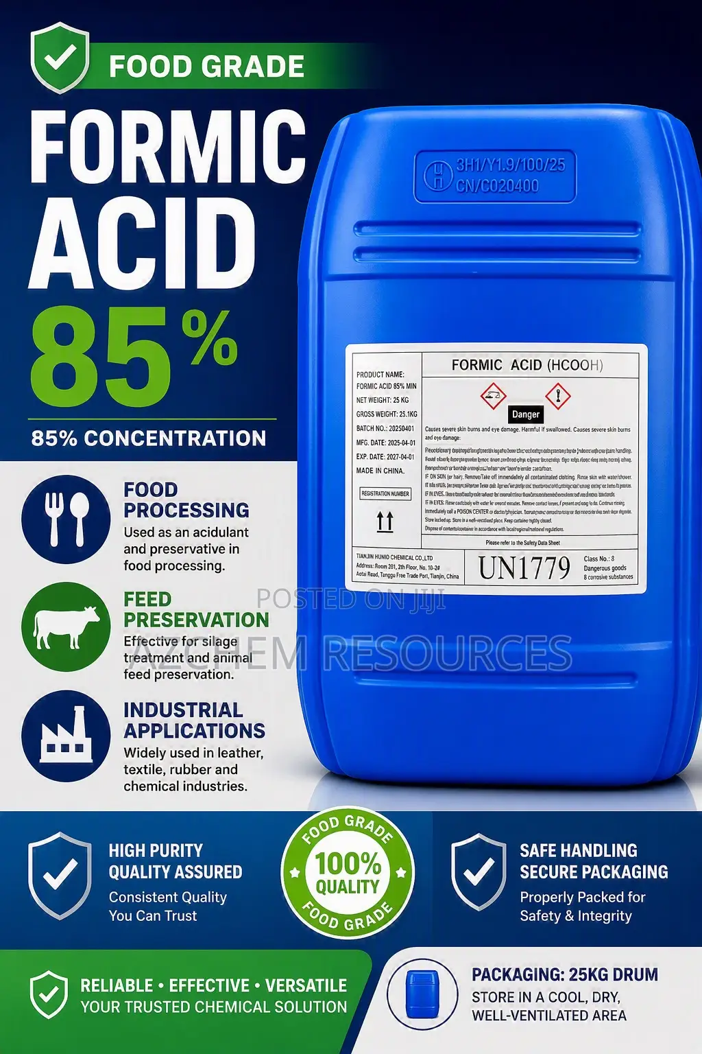 Formic Acid (85%) Food Grade