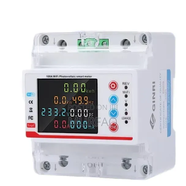 63a 100a Tuya Wifi Smart Voltage Protector With Prepaid Meter Token