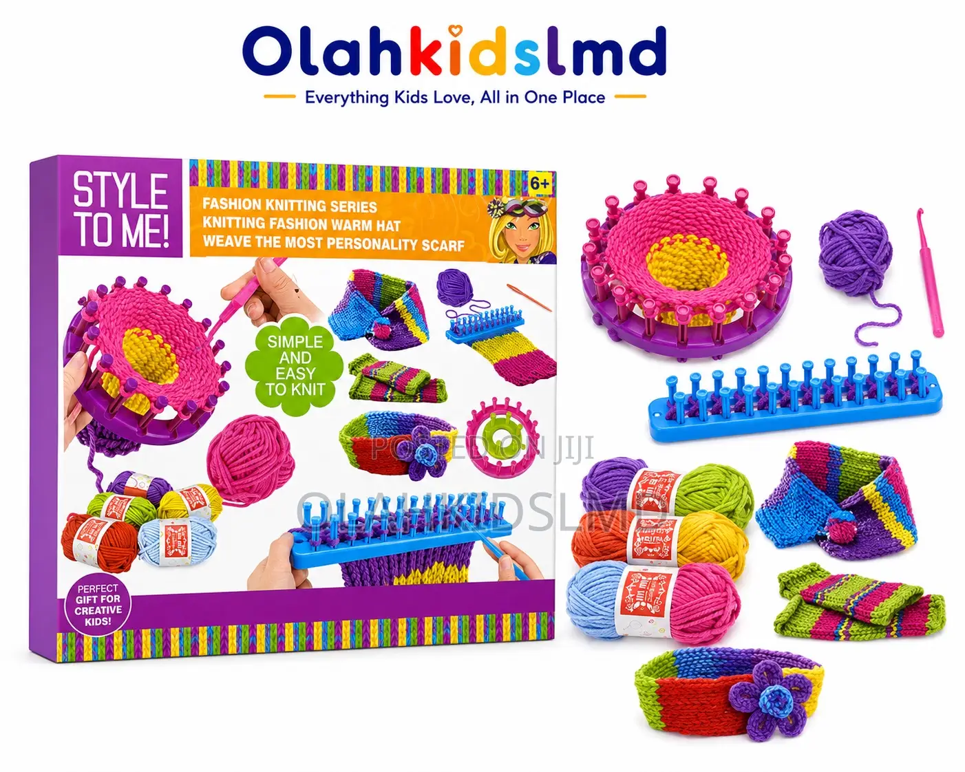 Fashion Knitting Loom Set – Diy Hat, Scarf Headband Kit, Ages 6+
