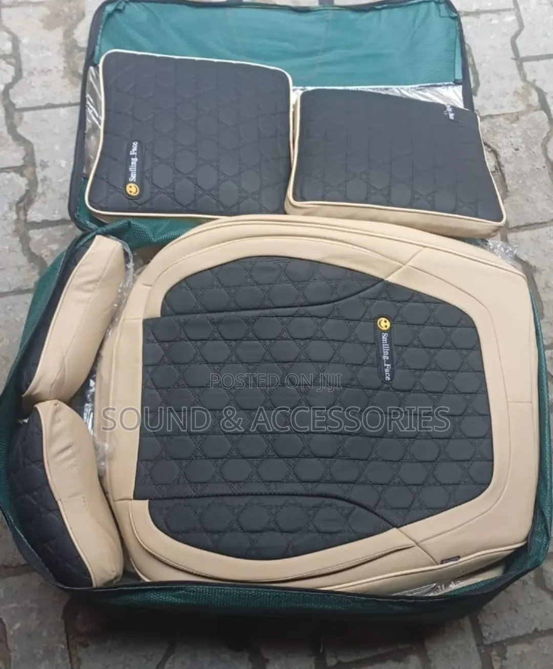 Car Smilling Face Black Biege Luxury Seatcover(Ht1158)