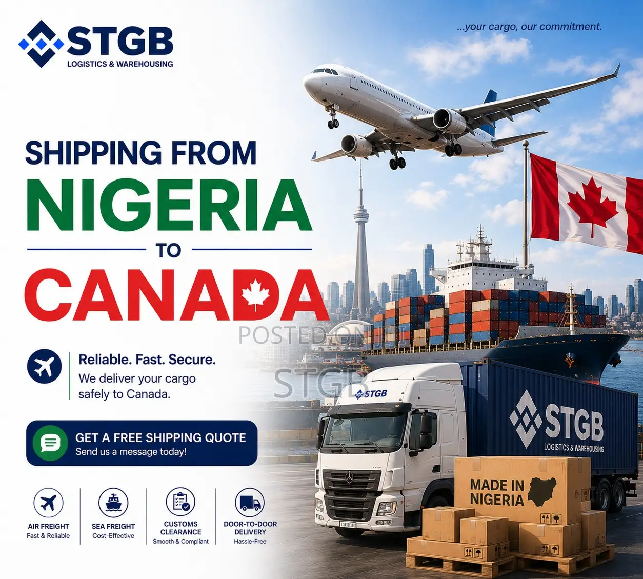 Shipping From Nigeria to Canada – Fast Reliable