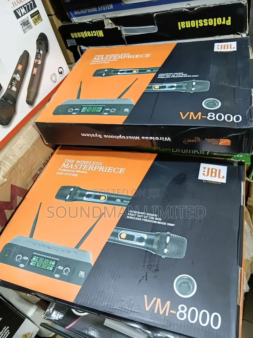 JBL Masterpiece Wireless Microphone 2 Mic System Uhftransmitter Vm8000