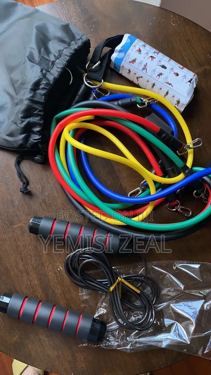 5in1 Resistance Pull Up Rope Band With Handle and Carrier Bag