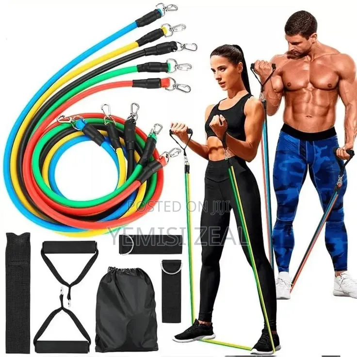 5in1 Resistance Pull Up Rope Band With Handle and Carrier Bag