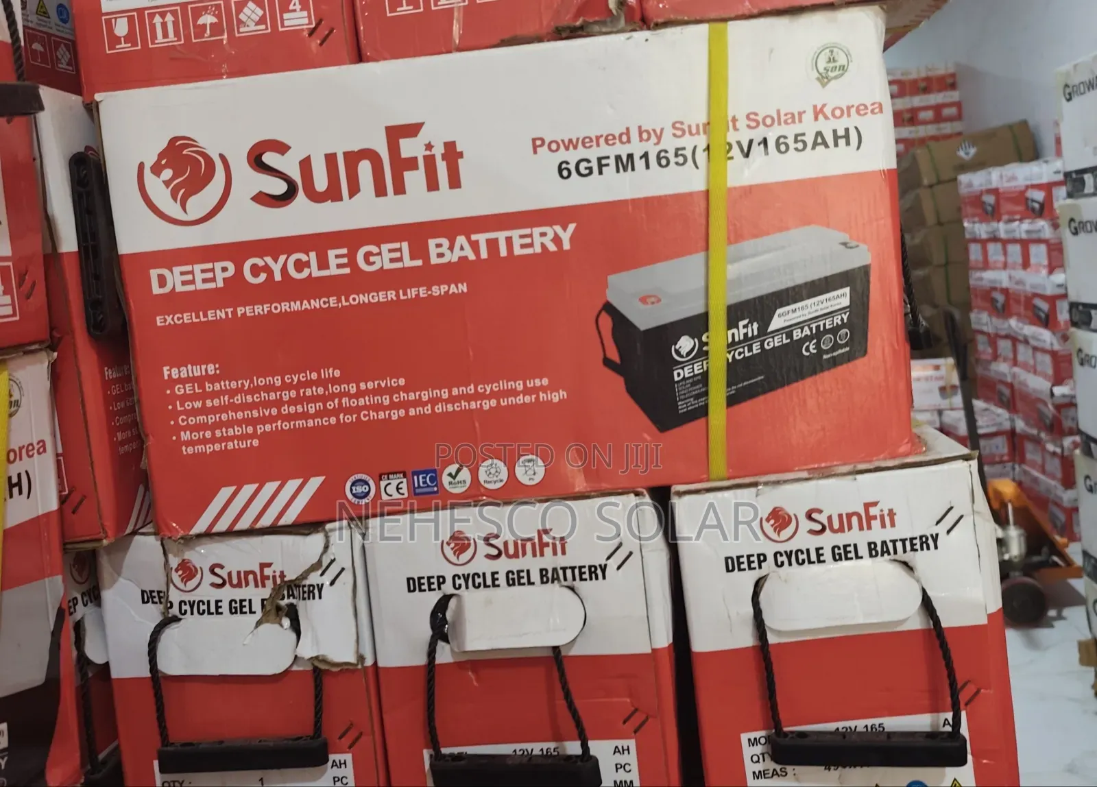 High-Performance Sunfit Deep Cycle Gel Battery 165ah for Solar