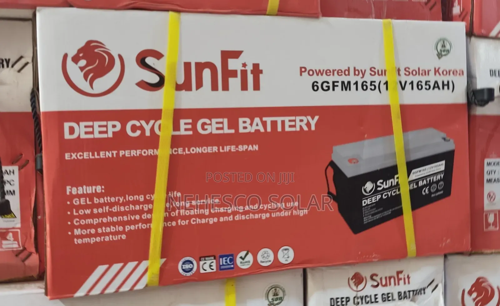 Durable 12v 165ah Sunfit Solar Battery – Maintenance Free
