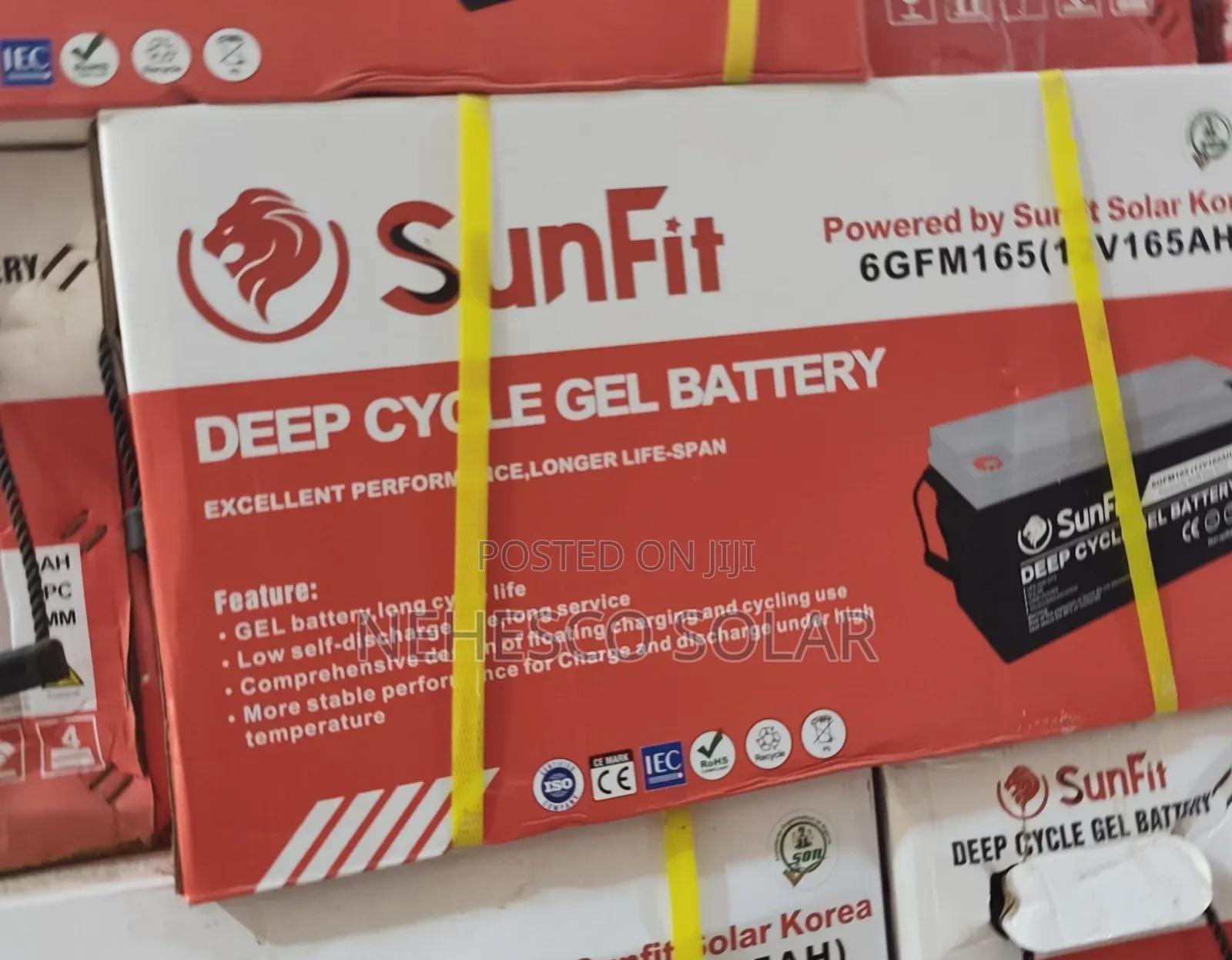Sunfit 165ah Gel Battery – Maximum Backup for Homes Offices