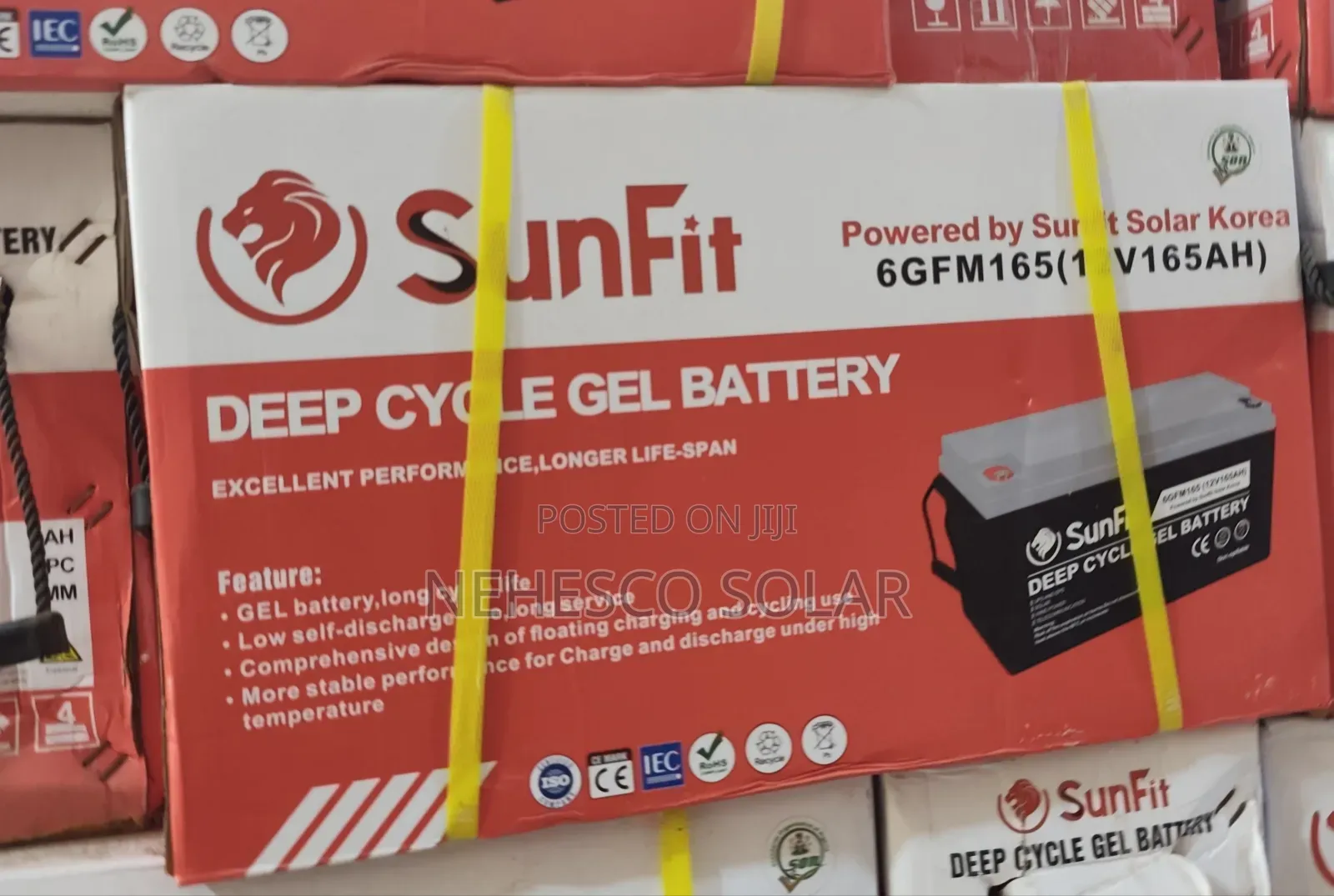 Sunfit 165ah Gel Battery – Maximum Backup for Homes Offices