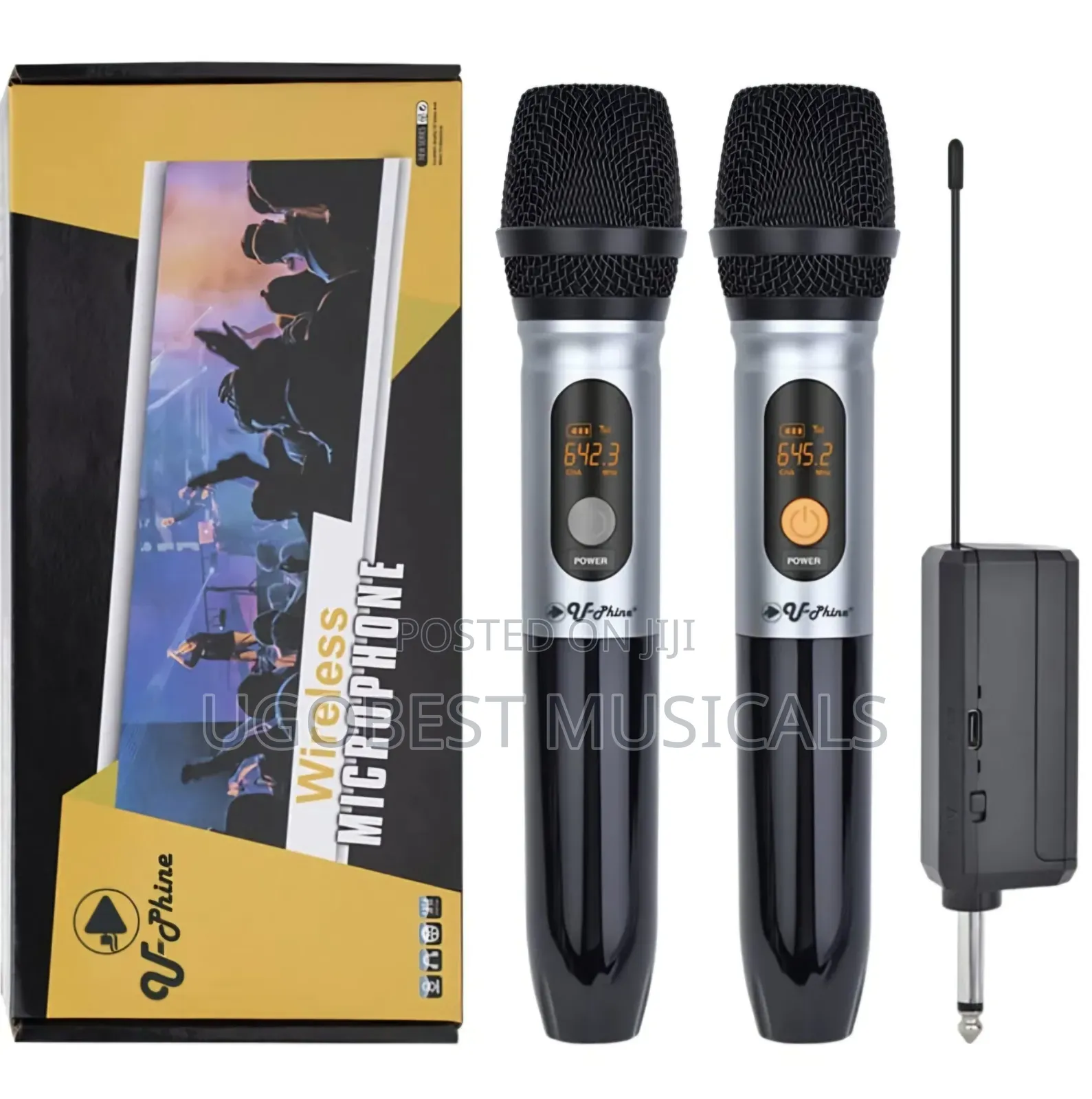 U-Phine Wx23 Dual Wireless Microphone System Uhf Handheld Mic for Pa
