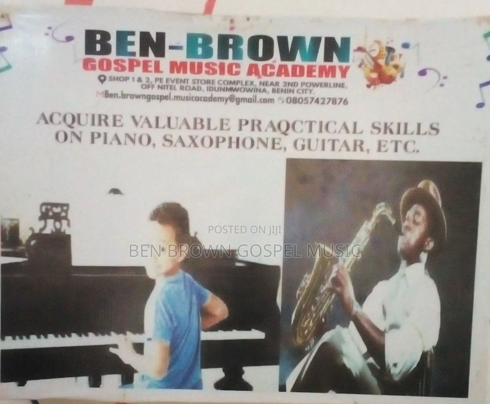 Hands-on Music Instrument Training, Voice Training and Song Writing.
