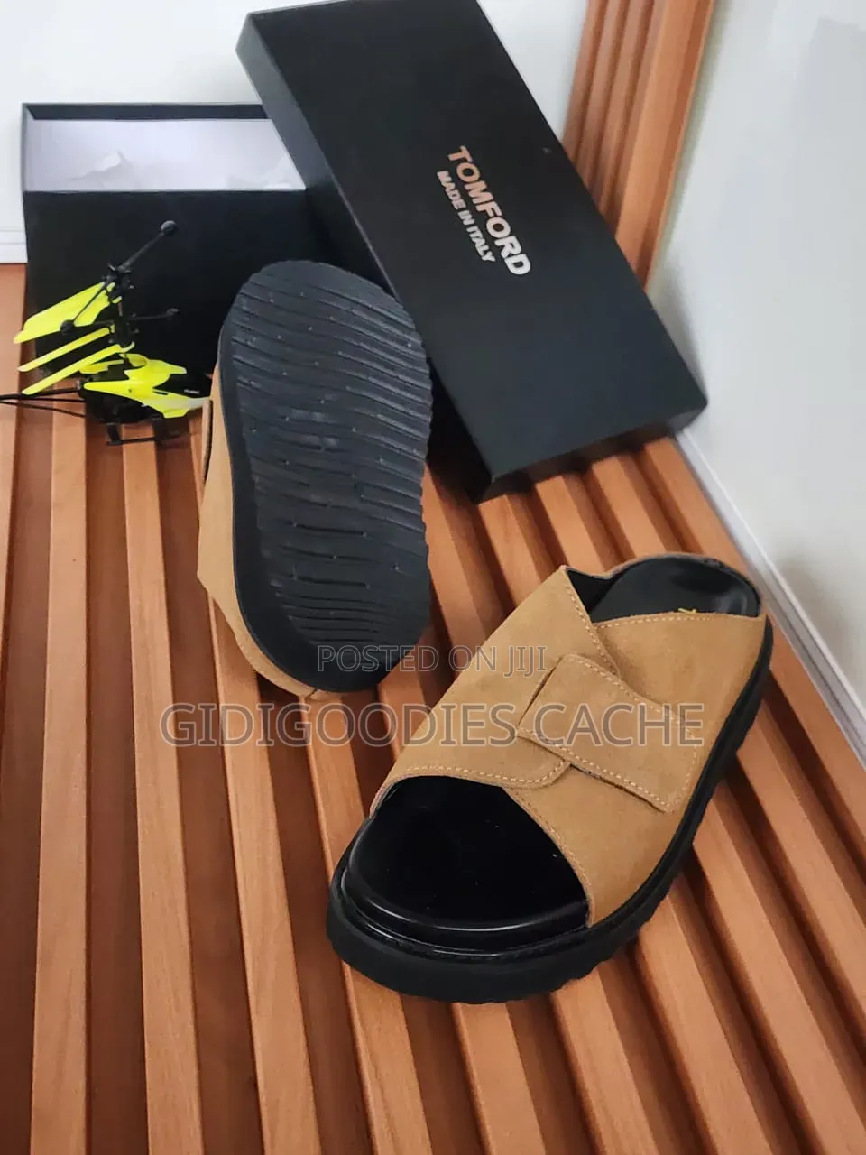 Men's Suede Platform Cross-Strap Slide Sandals
Size 40-46