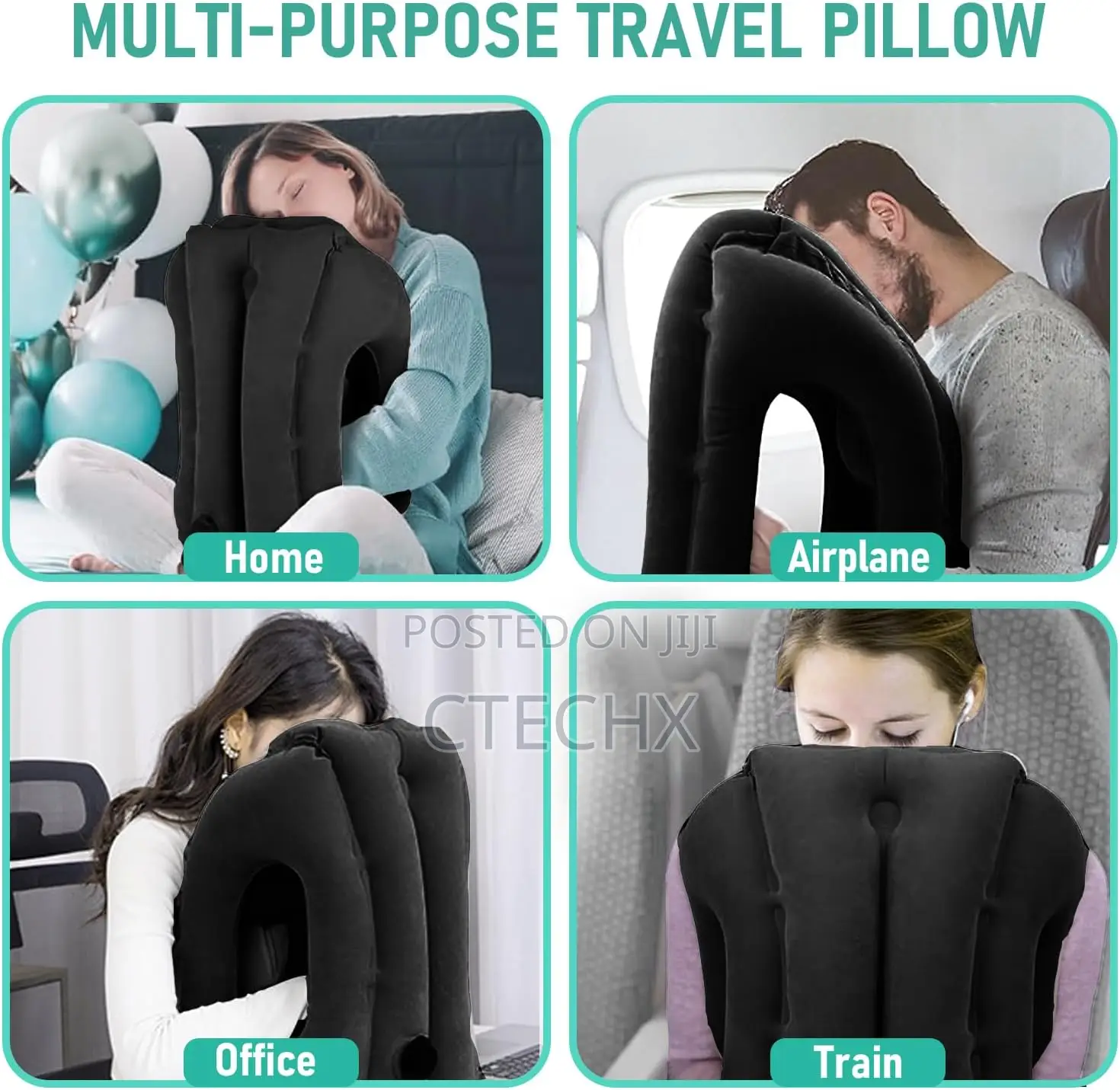 Inflatable Travel Pillow to Relieve Neck Shoulder Pain Support Head