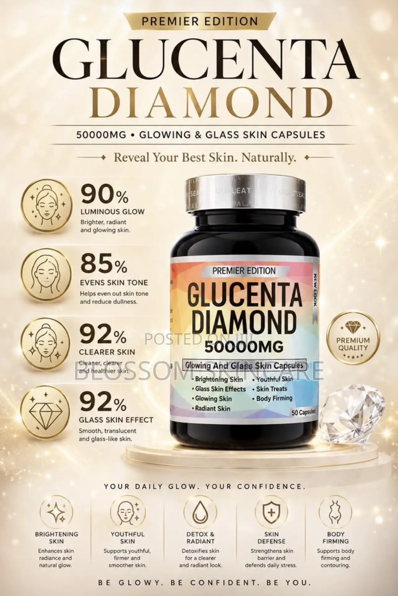Glucenta Diamond 50,000mg Premier Edition Whitening Capsule