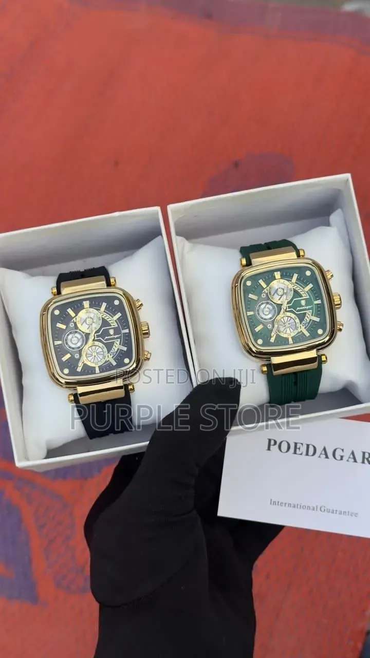 Poedagar Luminous Chronograph Rubber Strap Watch