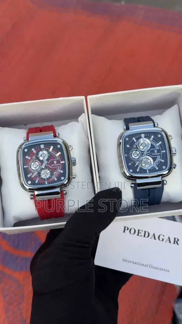 Poedagar Luminous Chronograph Rubber Strap Watch