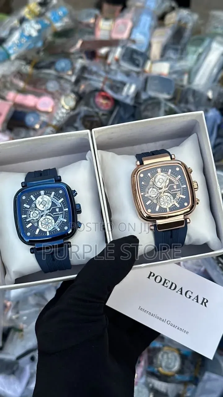 Poedagar Luminous Chronograph Rubber Strap Watch