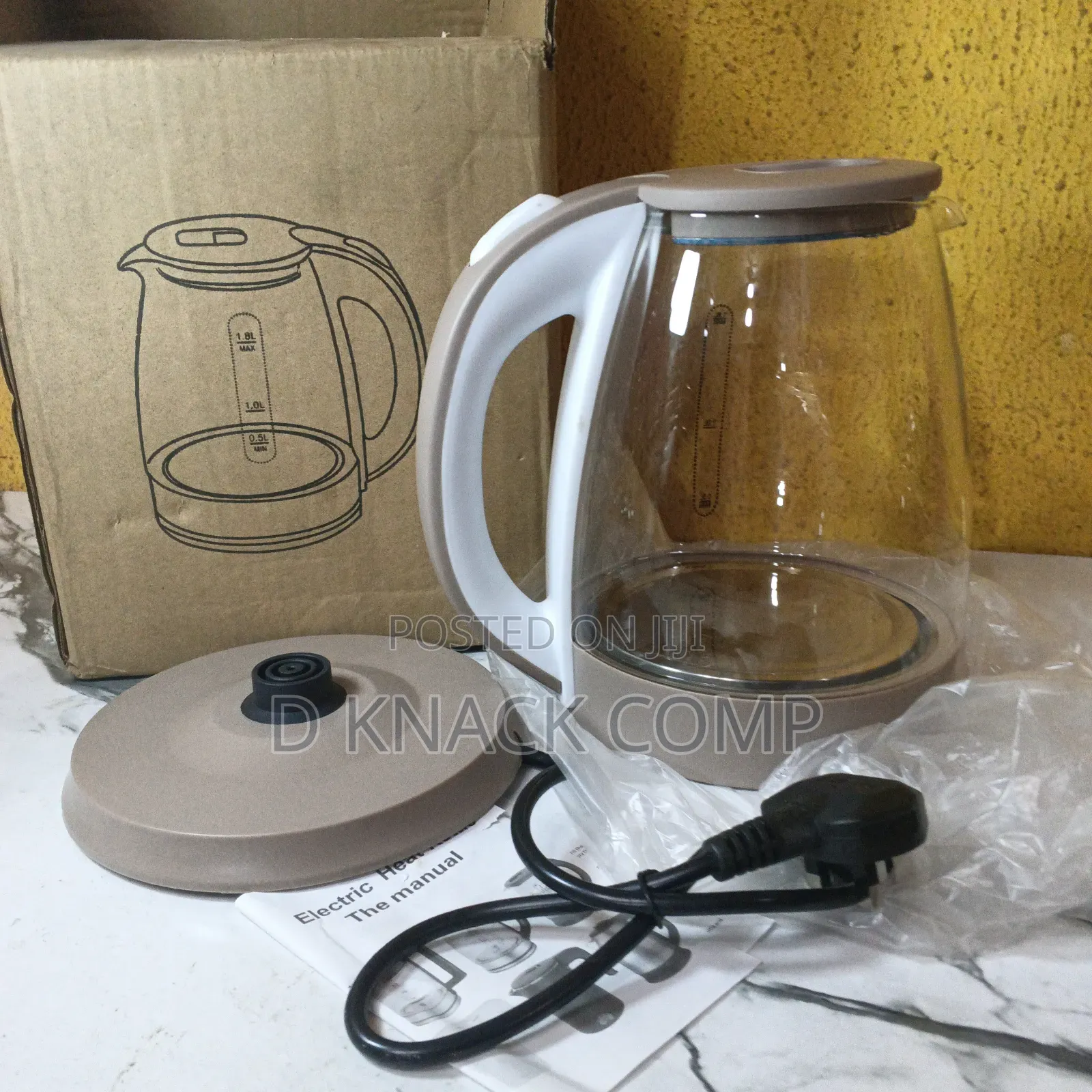 1.8 Liters Blue Light Glass Electric Kettle.
