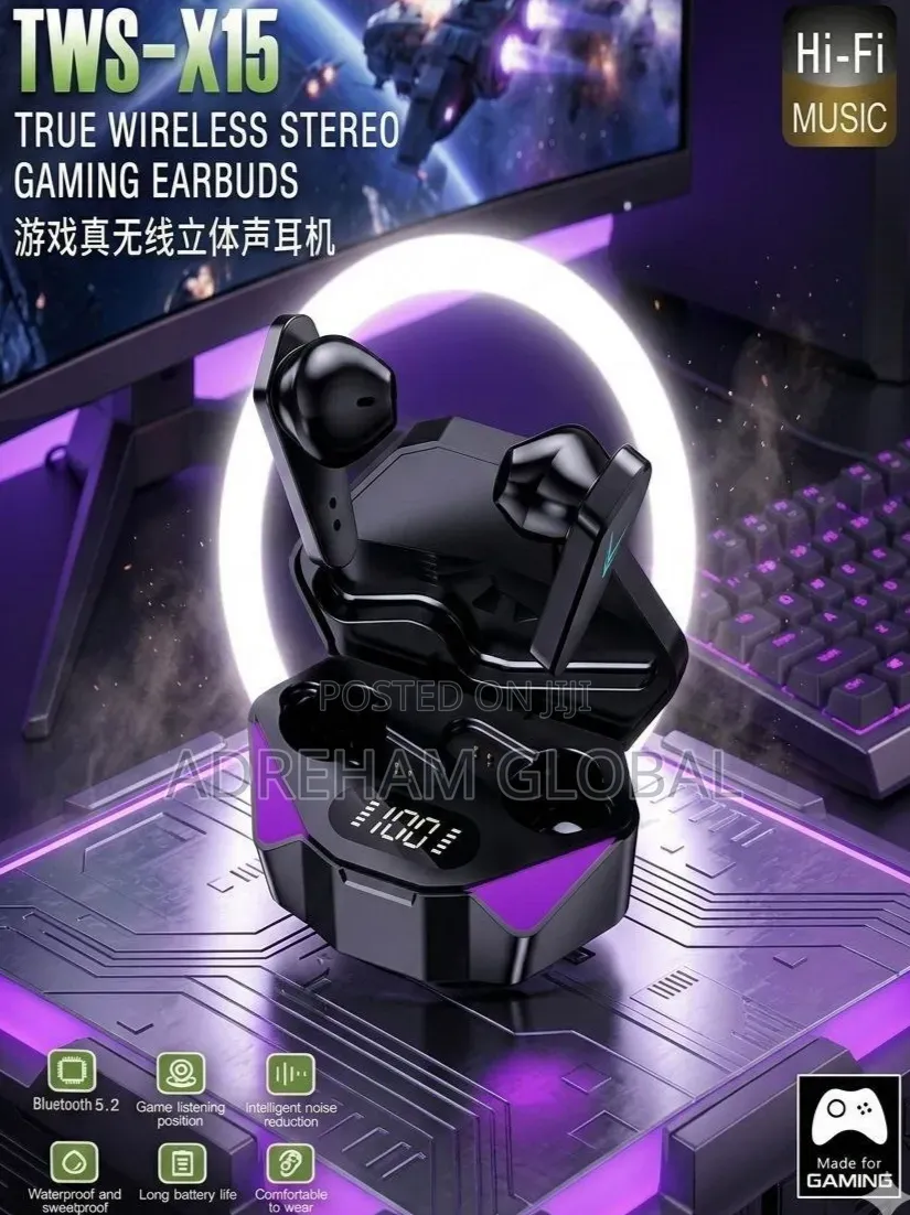 TWS-X15 True Wireless Stereo Gaming Earbuds