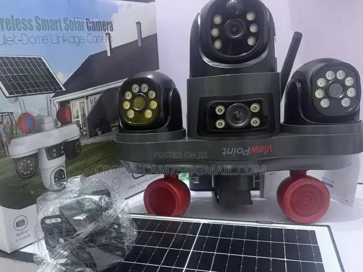 CCTV 3 Lens Full Hd Intelligent Wireless Solar Powered