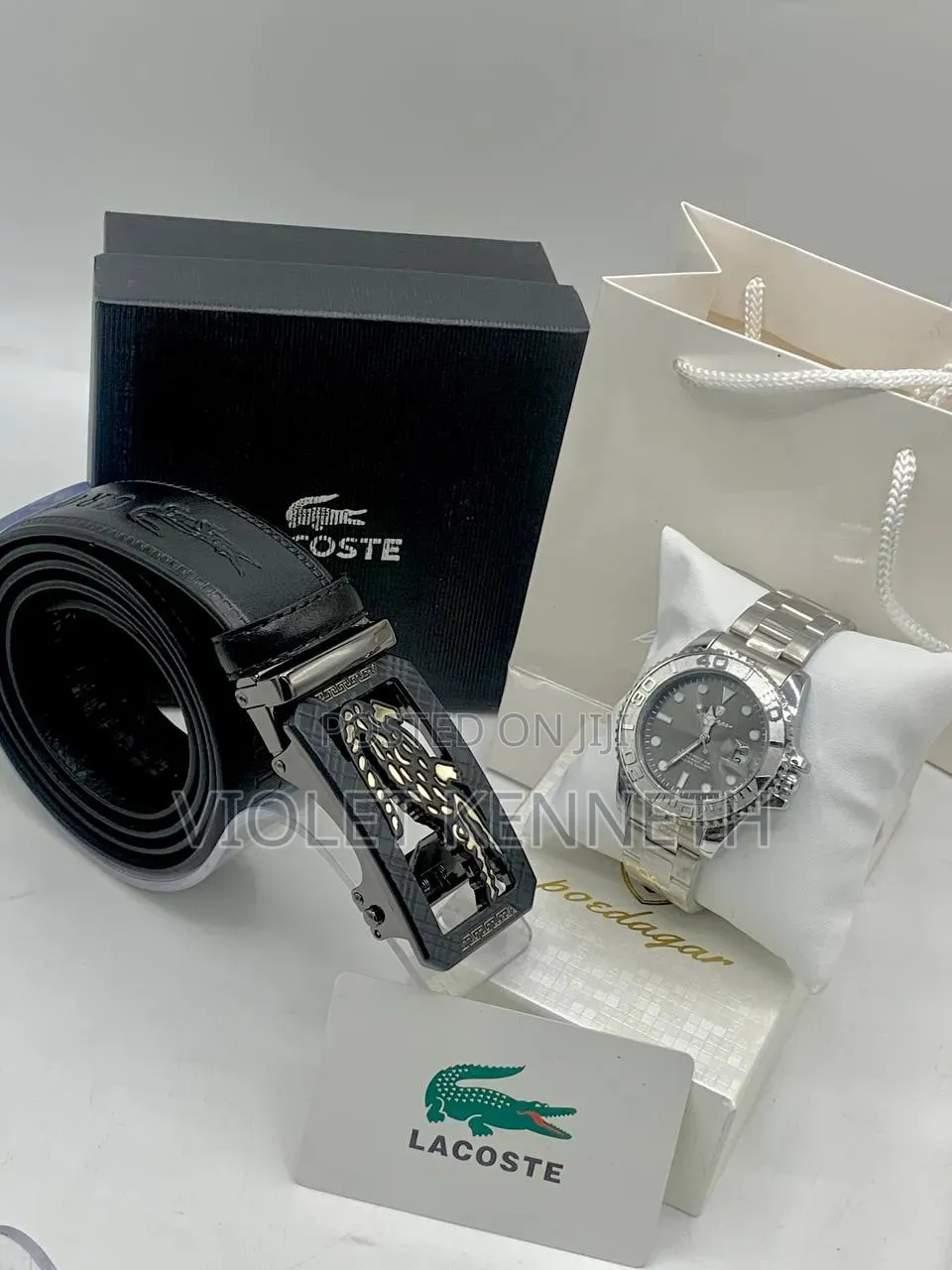 Lacoste and Versace Belt and Watch