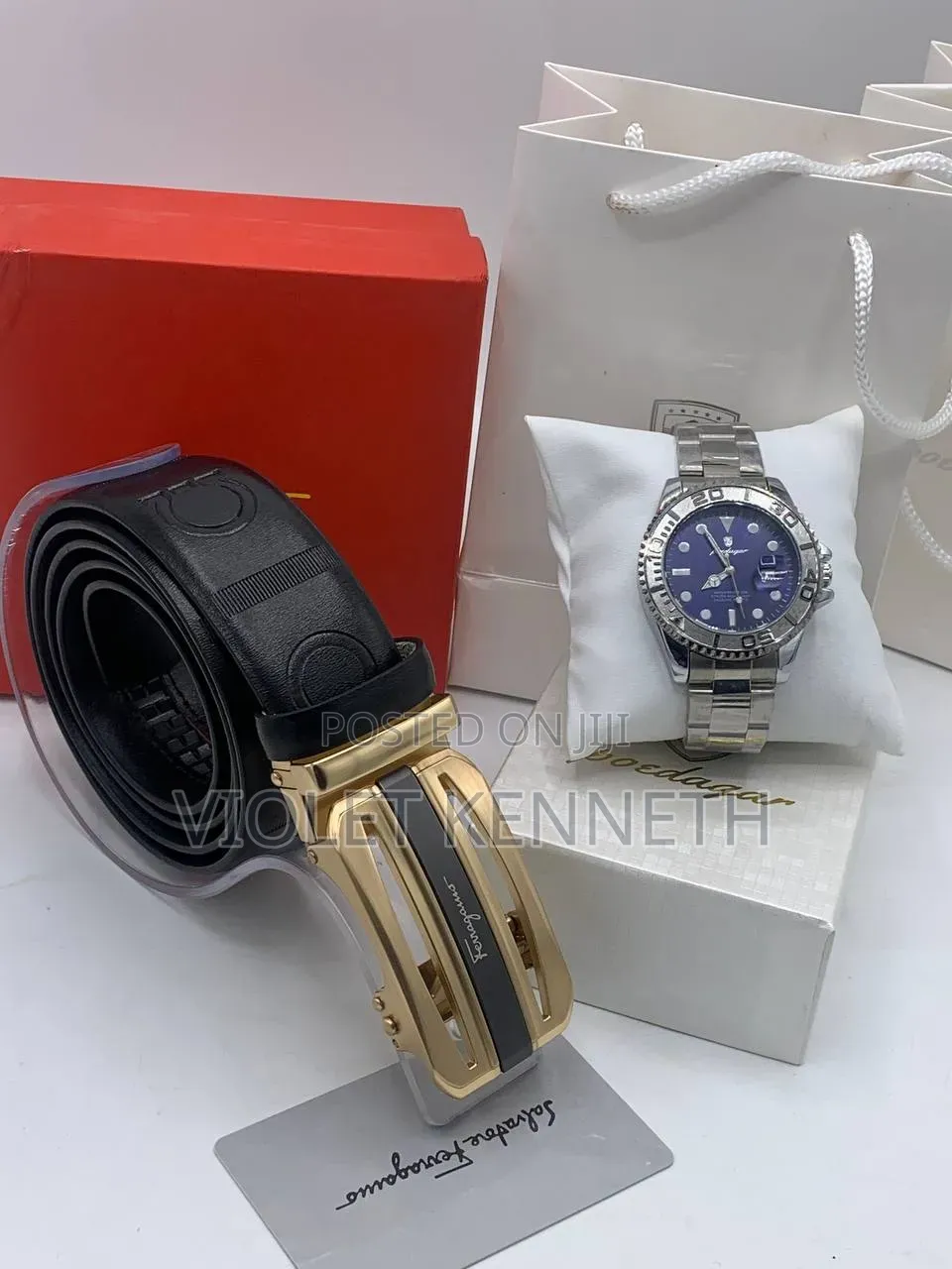 Lacoste and Versace Belt and Watch