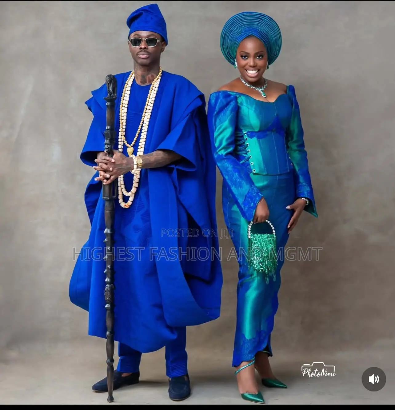 Azure Corset Gown Men’S Classic Royal Blue Agbada