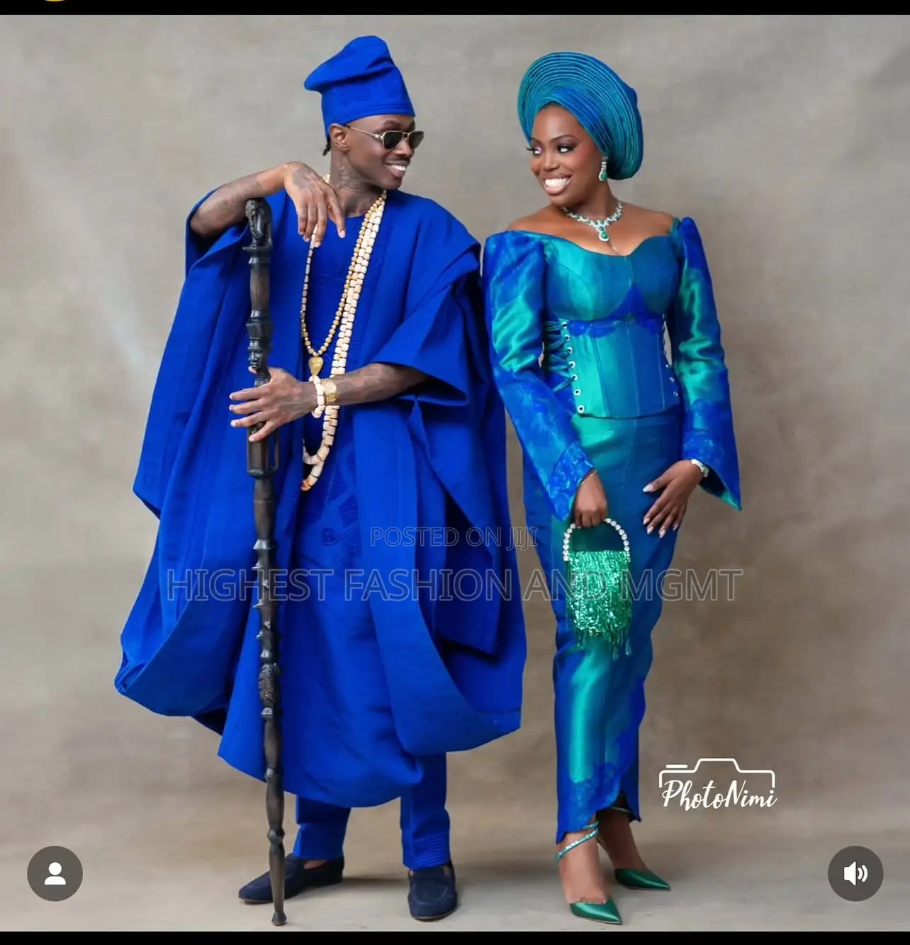 Azure Corset Gown Men’S Classic Royal Blue Agbada