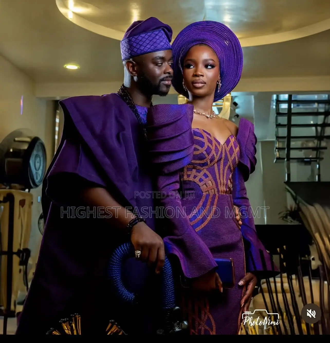 Sculpted Violet Corset Gown Men’S Textured Purple Agbada