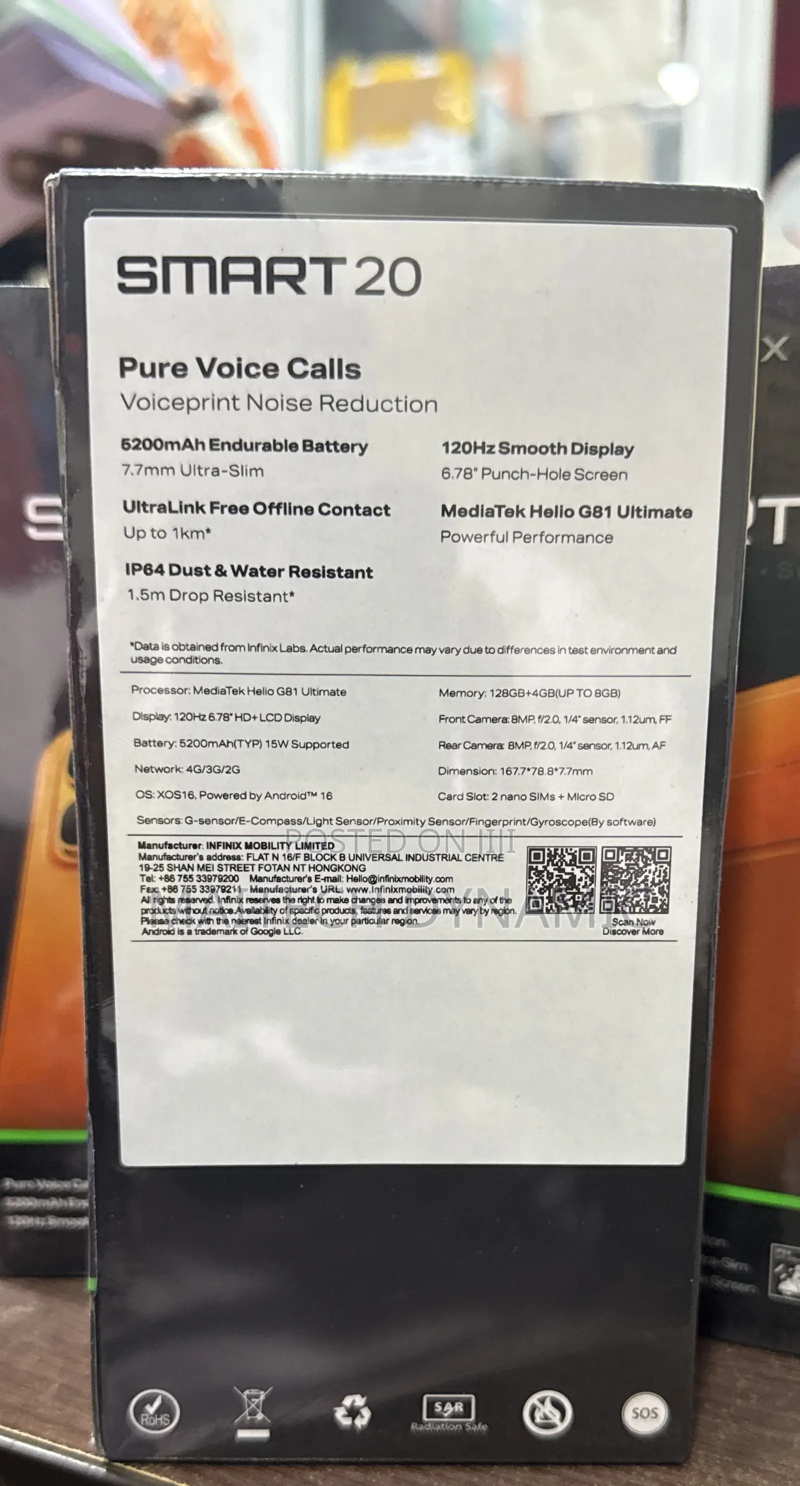 New Infinix Smart 20 128 GB Black