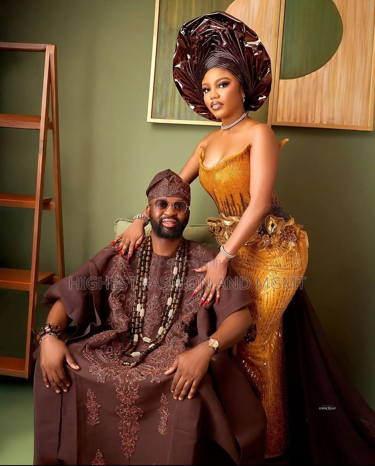 Gold Corset Gown Men’S Textured Gold Agbada