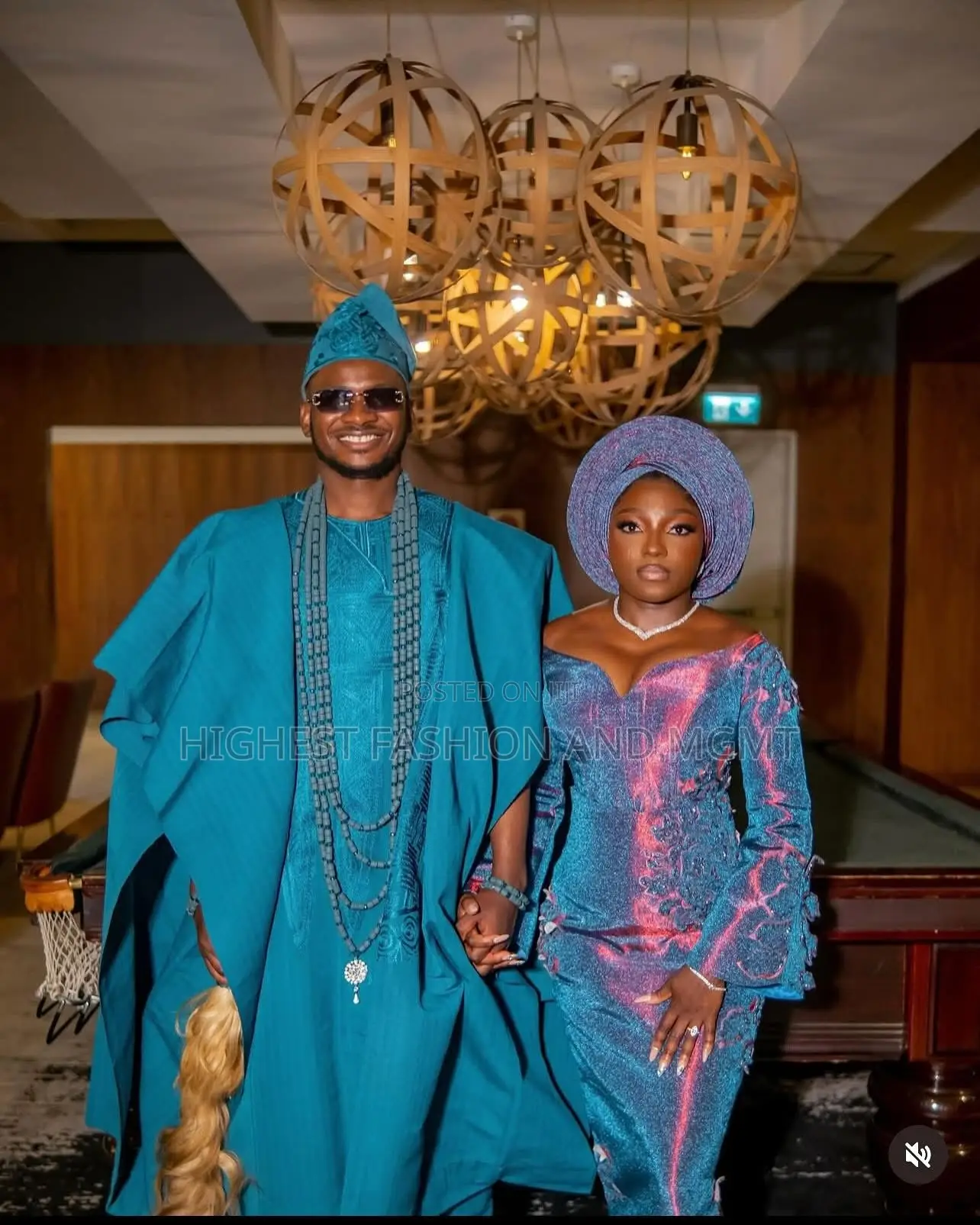 Teal Magenta Iro and Buba Men’S Textured Teal Agbada