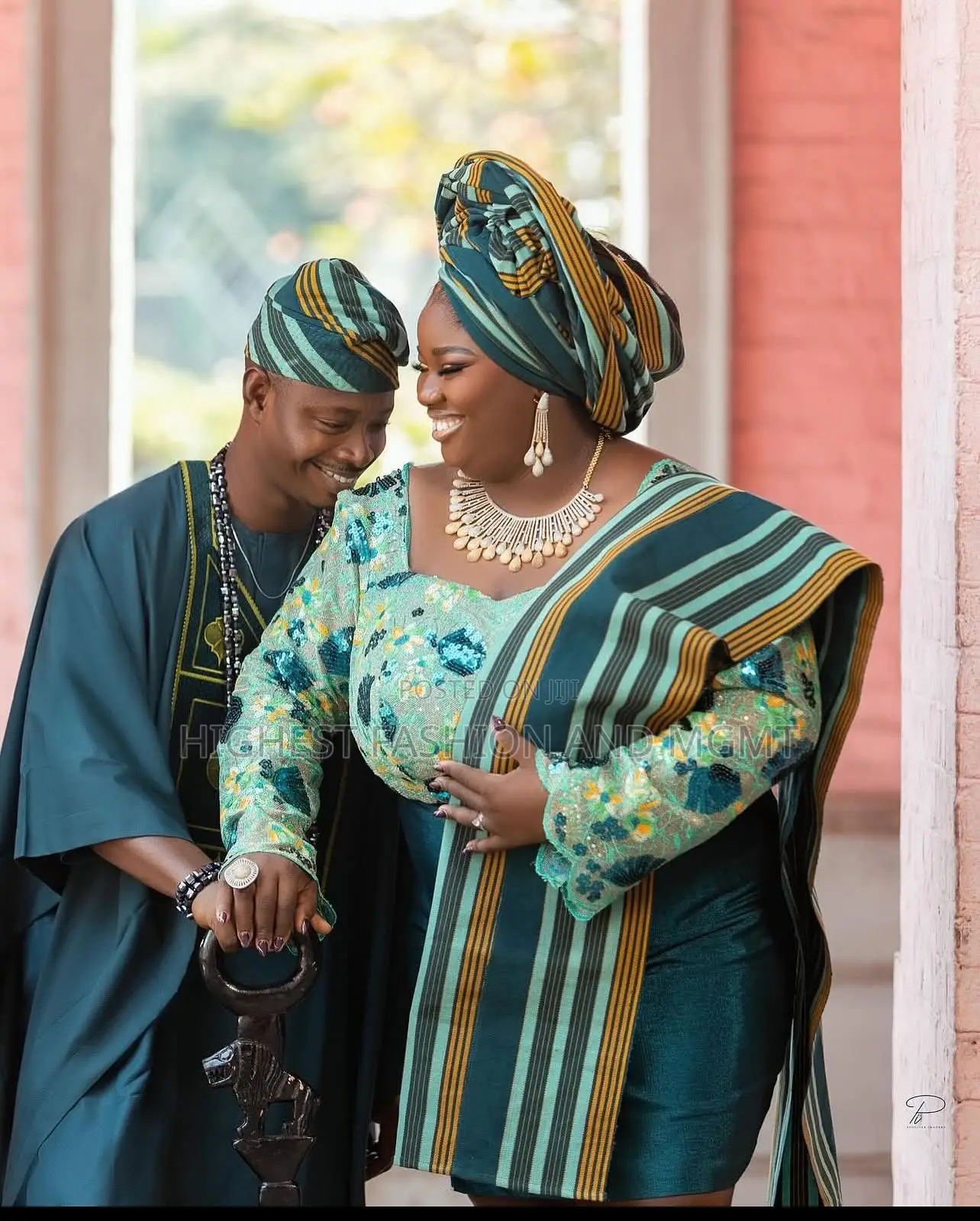 Emerald Iro and Buba Men’S Minimalist Deep Emerald Agbada