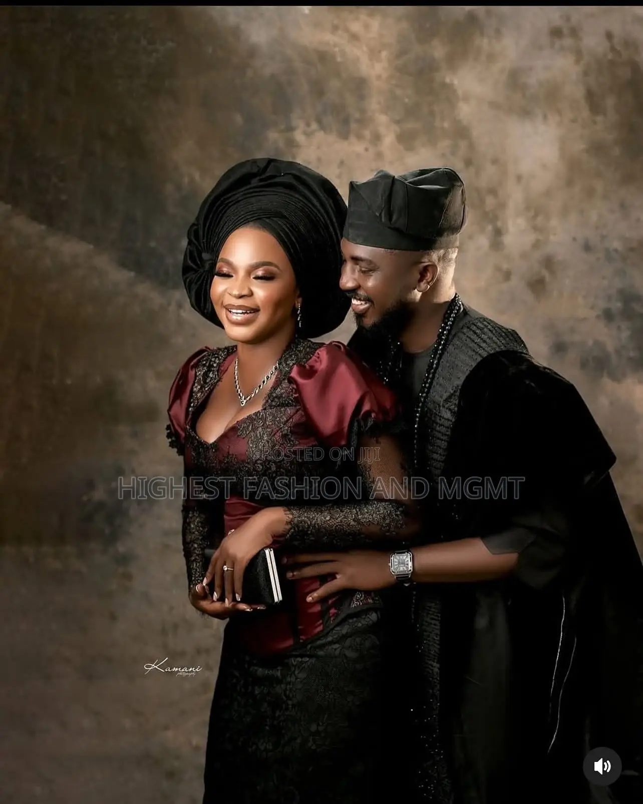 Corseted Iro and Buba Men’S Textured Charcoal Agbada