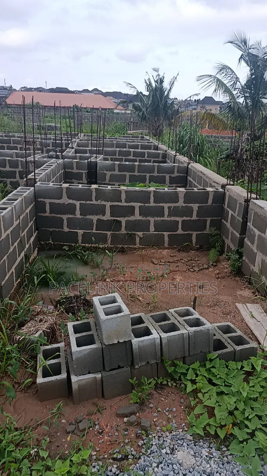 Half Plot of Land With Foundation on It 30 by 120ft in a Decent Area.