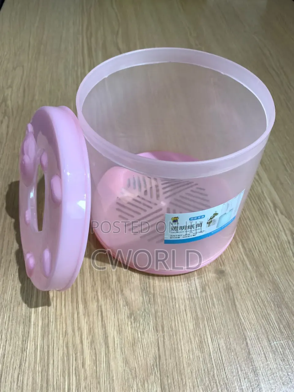 Cute Pink Transparent Tissue Holder